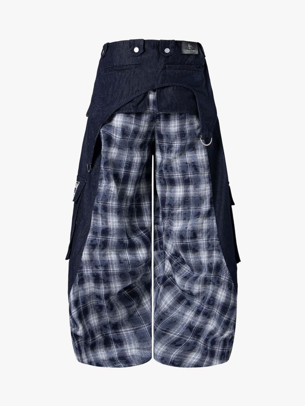 Deconstructed Cyber-Grunge Patchwork Denim Jeans