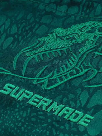 Emerald Crocodile Satin Cuban Shirt 