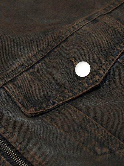 Retro Wasteland Dirty Dyed Denim Jacket 