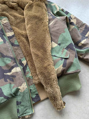 Camouflage Fur Collar Reversible Cotton Jacket - 2499 