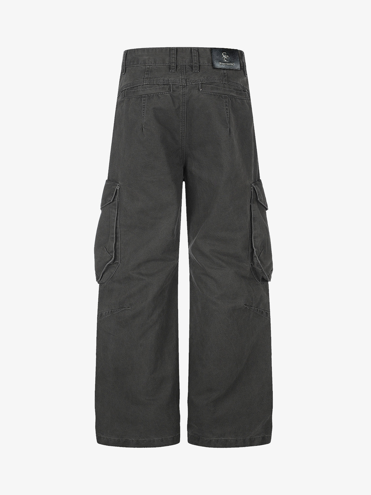Studded Multi-Pocket Wide-Leg Cargo Pants