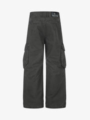 Studded Multi-Pocket Wide-Leg Cargo Pants