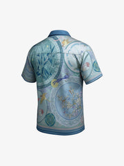 Porcelain Floral Camp Collar Boxy Shirt 