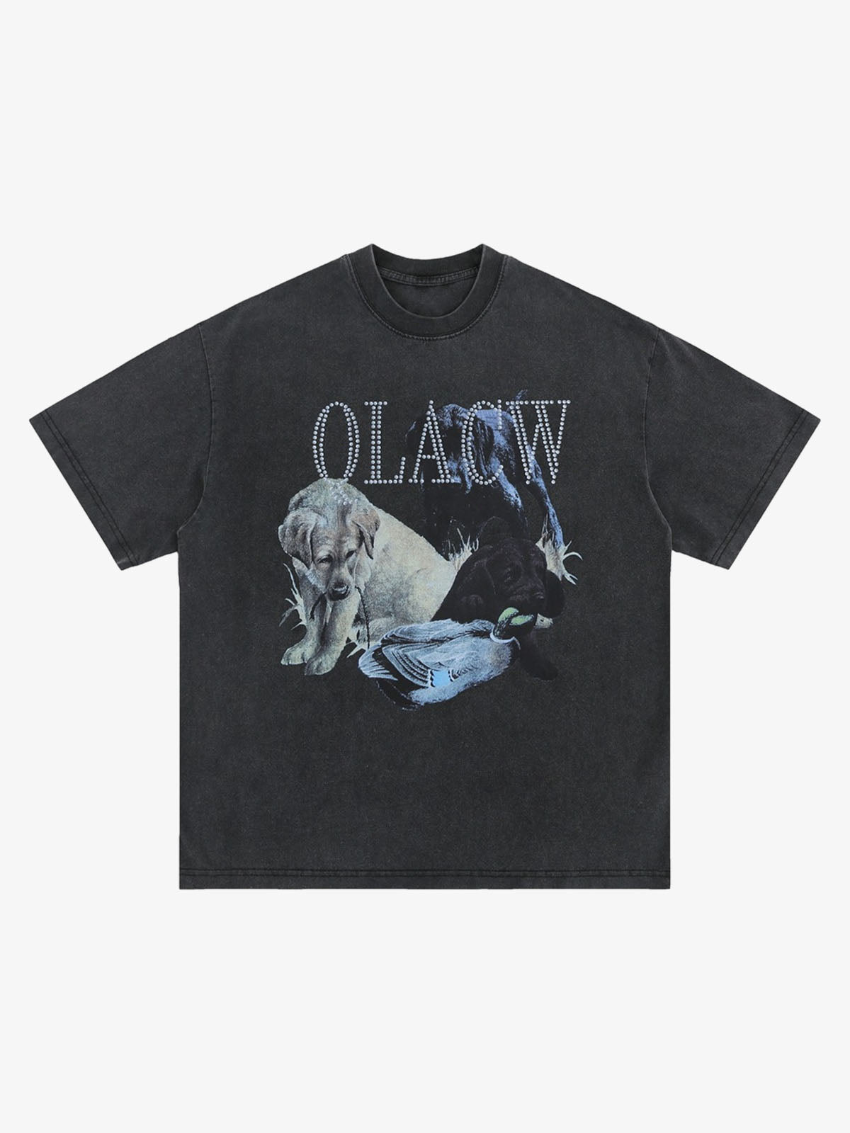 Vintage Fun Animal Dog Print T-shirt 