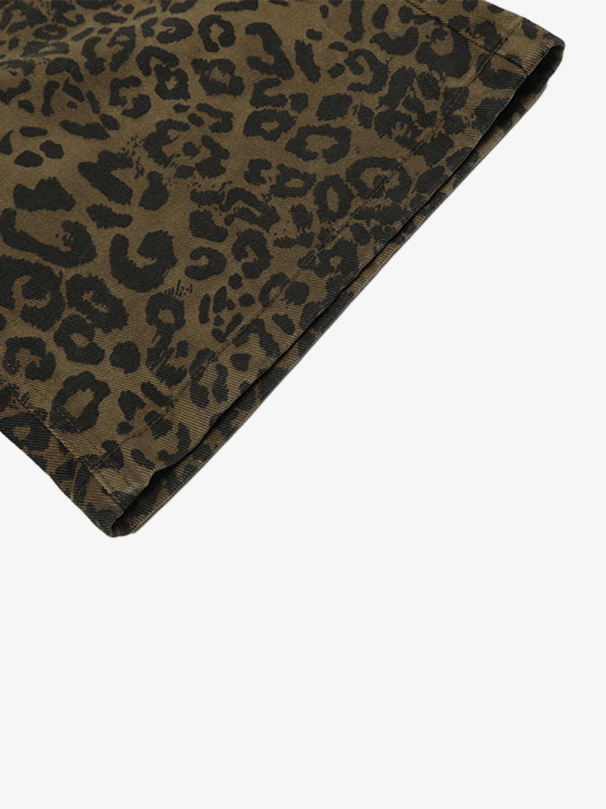 Leopard Print Cotton Wide Leg Shorts 