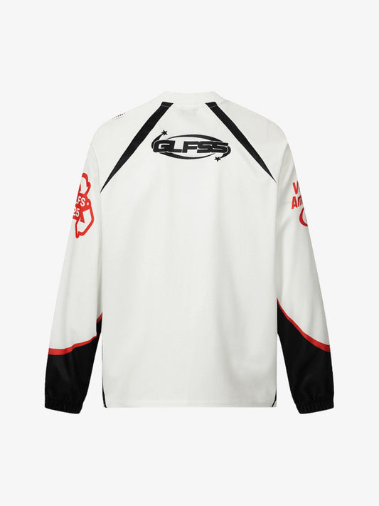 Retro Cat Digital Print Long Sleeve Jersey T-Shirt 