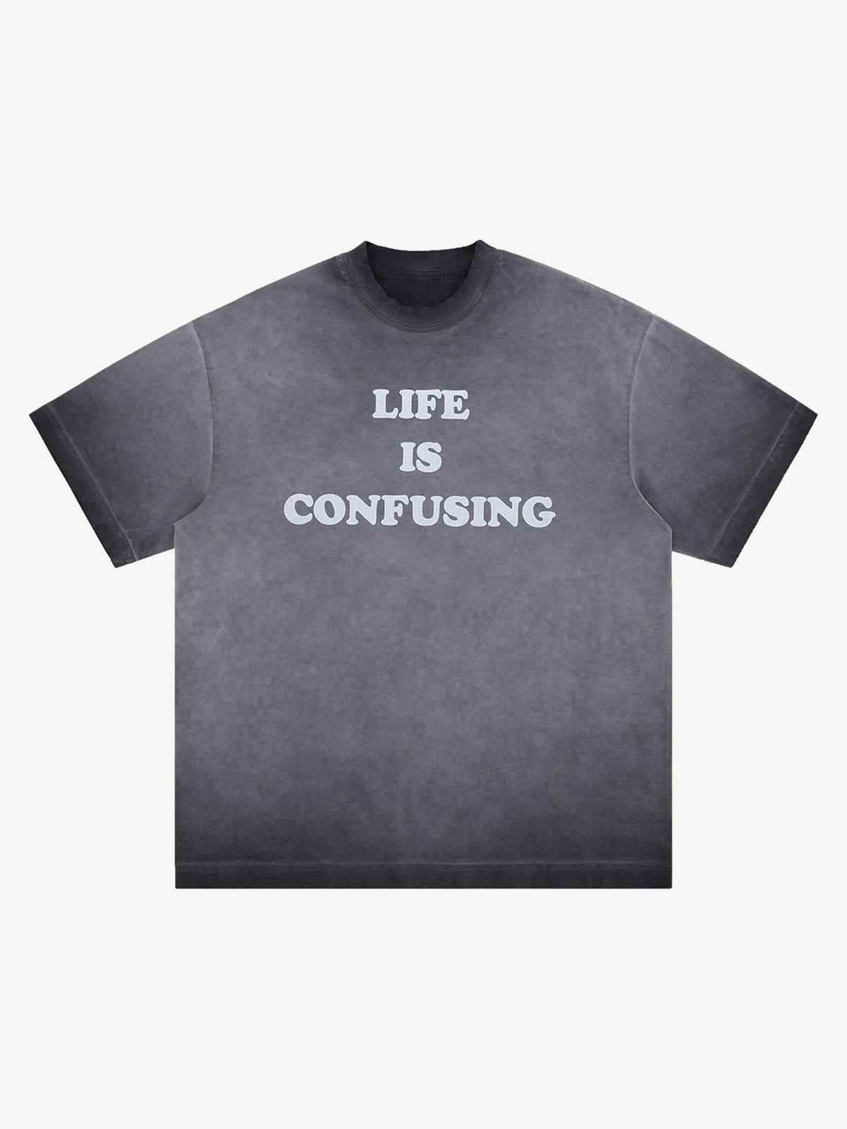 Washed Spray Color Gradient Letter Print T-shirt 