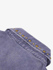 Distressed Studded Boxy Fit Denim Jacket