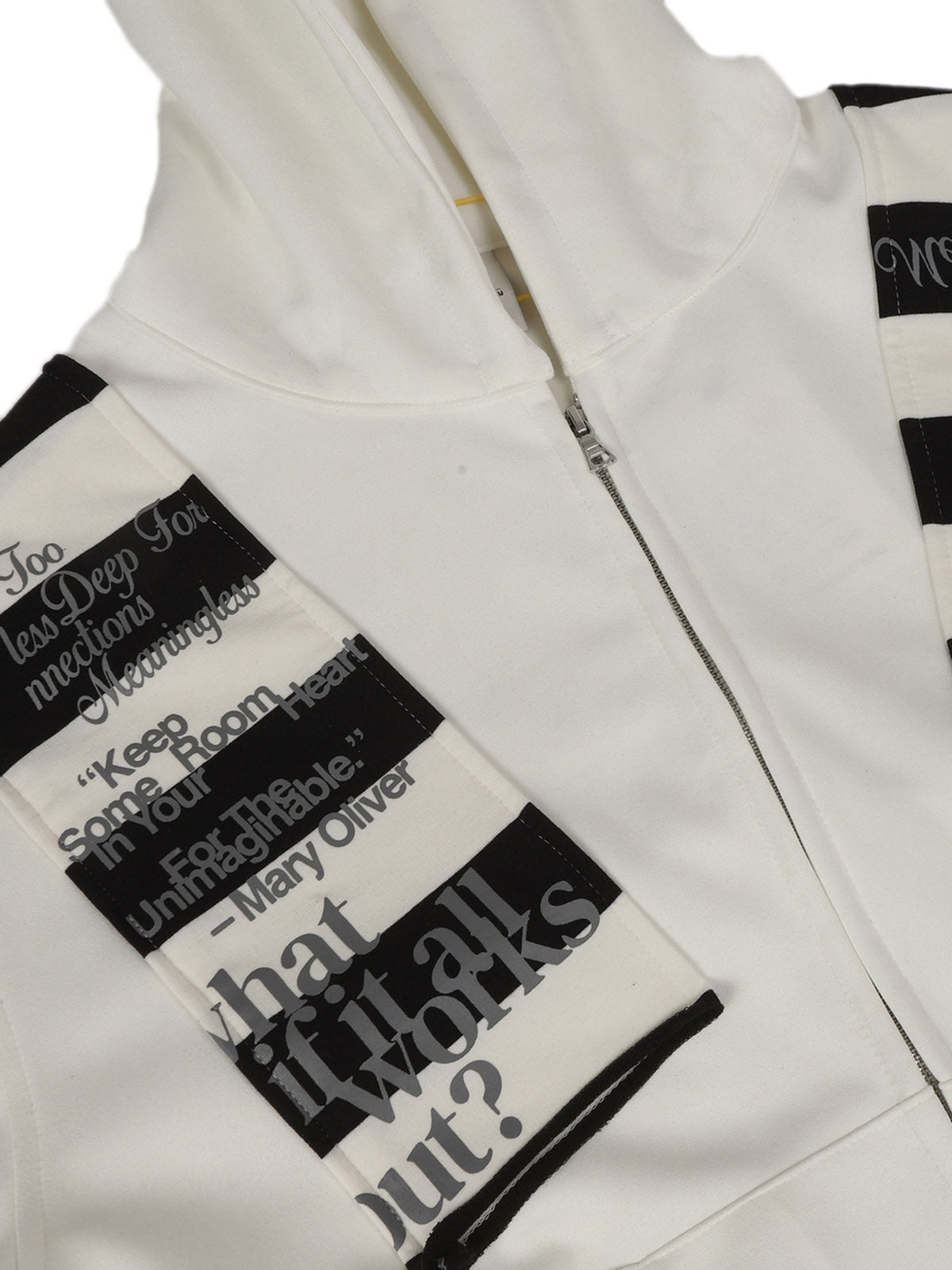 Retro Fake Two-Piece Zipper Hooded Sweatshirt 