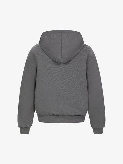 Retro Rock Print Character Zipper Hooded Sweatshirt 