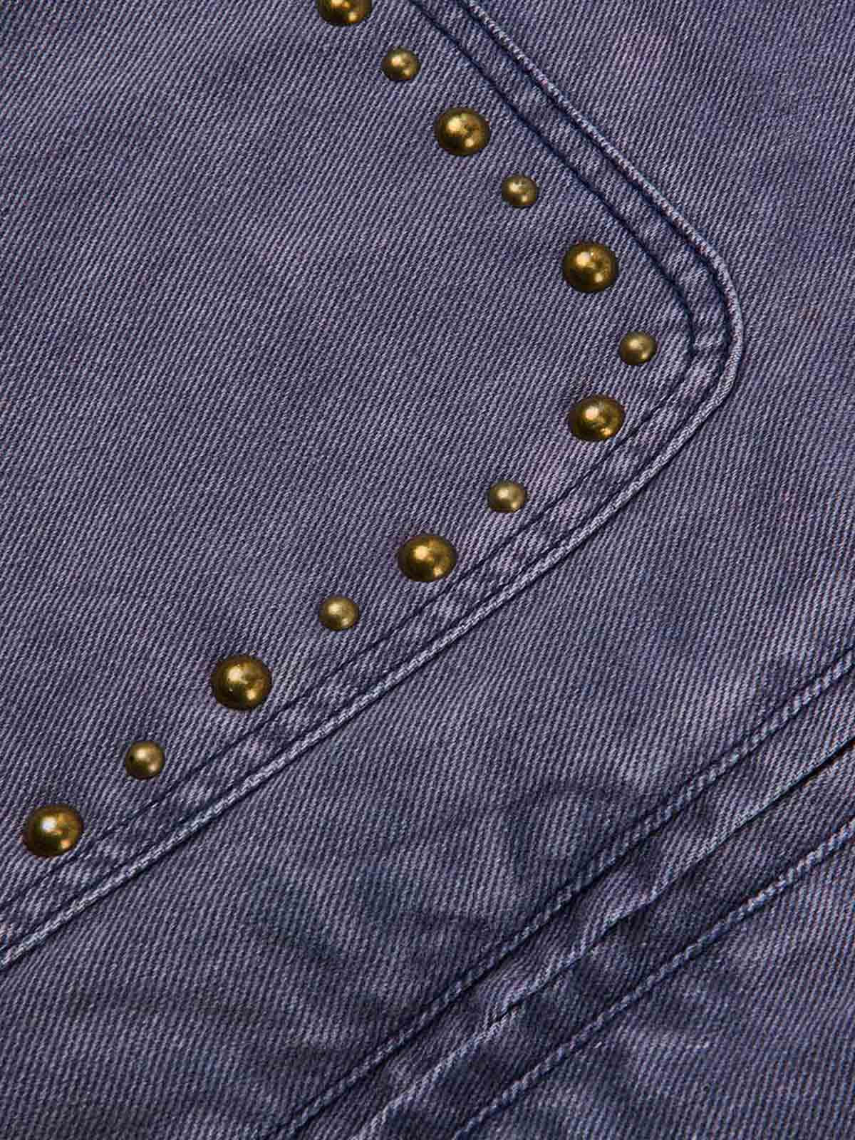Distressed Studded Boxy Fit Denim Jacket