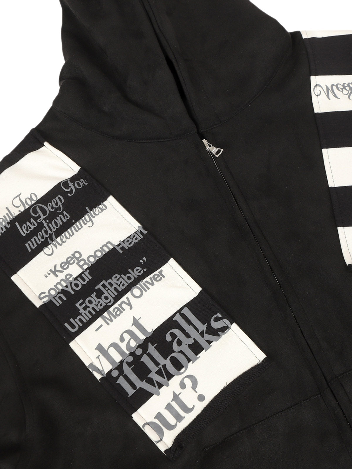 Retro Fake Two-Piece Zipper Hooded Sweatshirt 