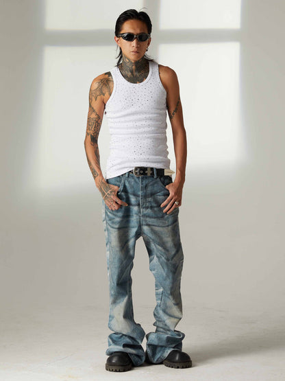 Street Heavy Rhinestone Threaded Vest 