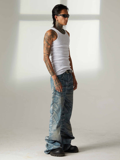 Street Heavy Rhinestone Threaded Vest 