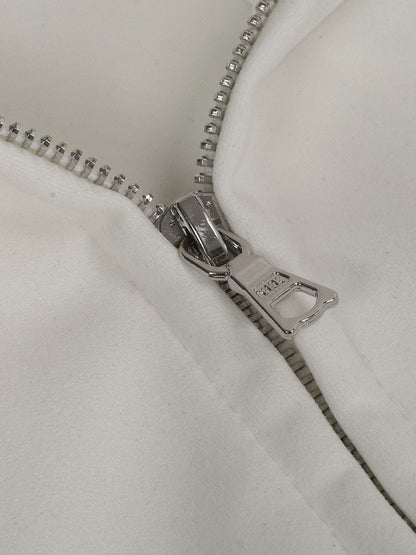 Retro Fake Two-Piece Zipper Hooded Sweatshirt 