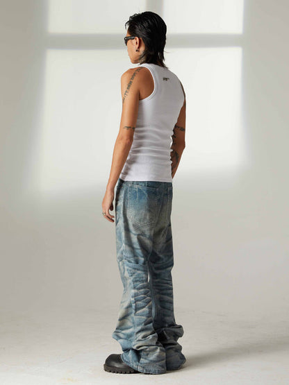 Street Heavy Rhinestone Threaded Vest 