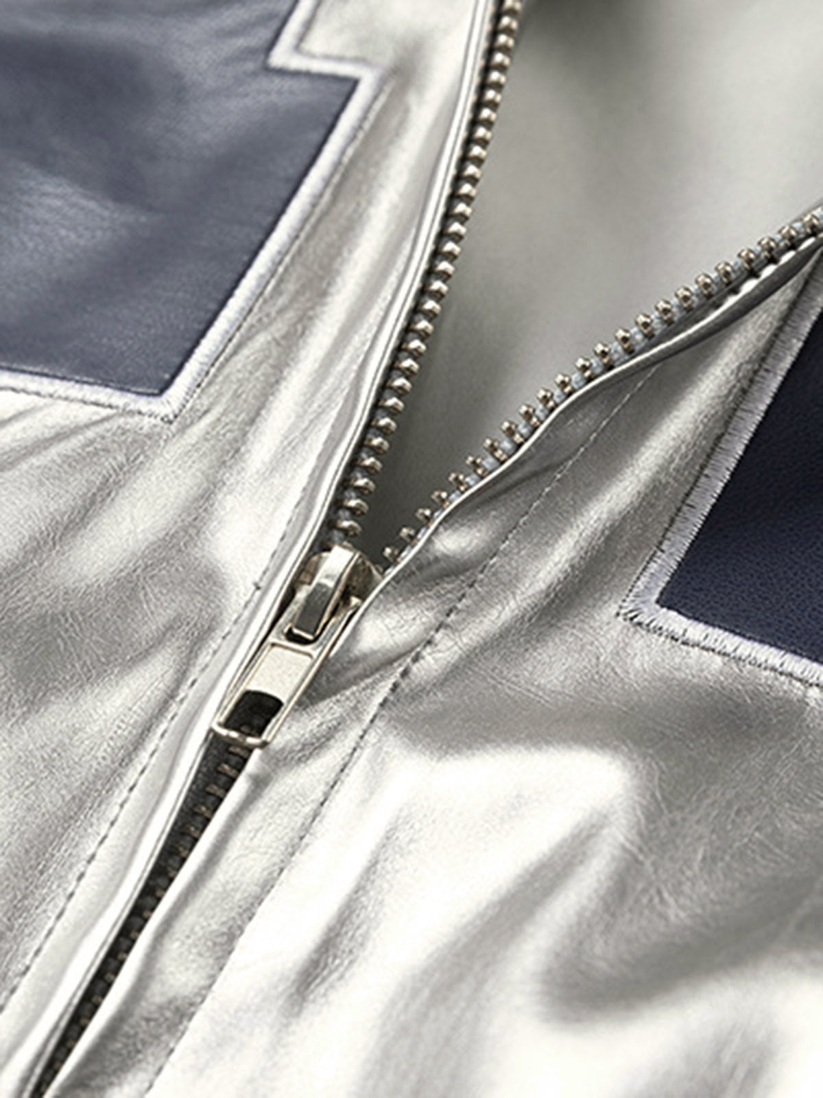 Number 11 Reflective Metallic Leather Track Jacket 