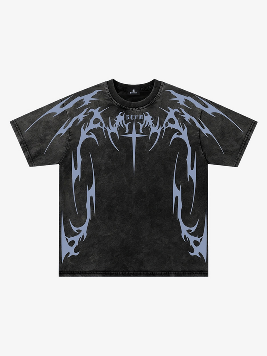 Cross Thorn Graphic Distressed Tee