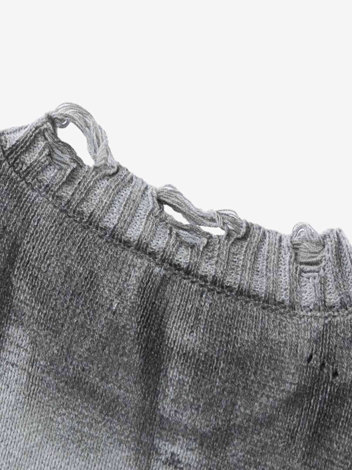 Inkjet Damaged Knitted Sweater 