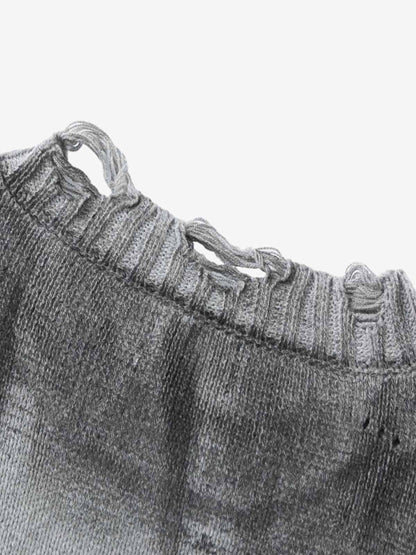 Inkjet Damaged Knitted Sweater 