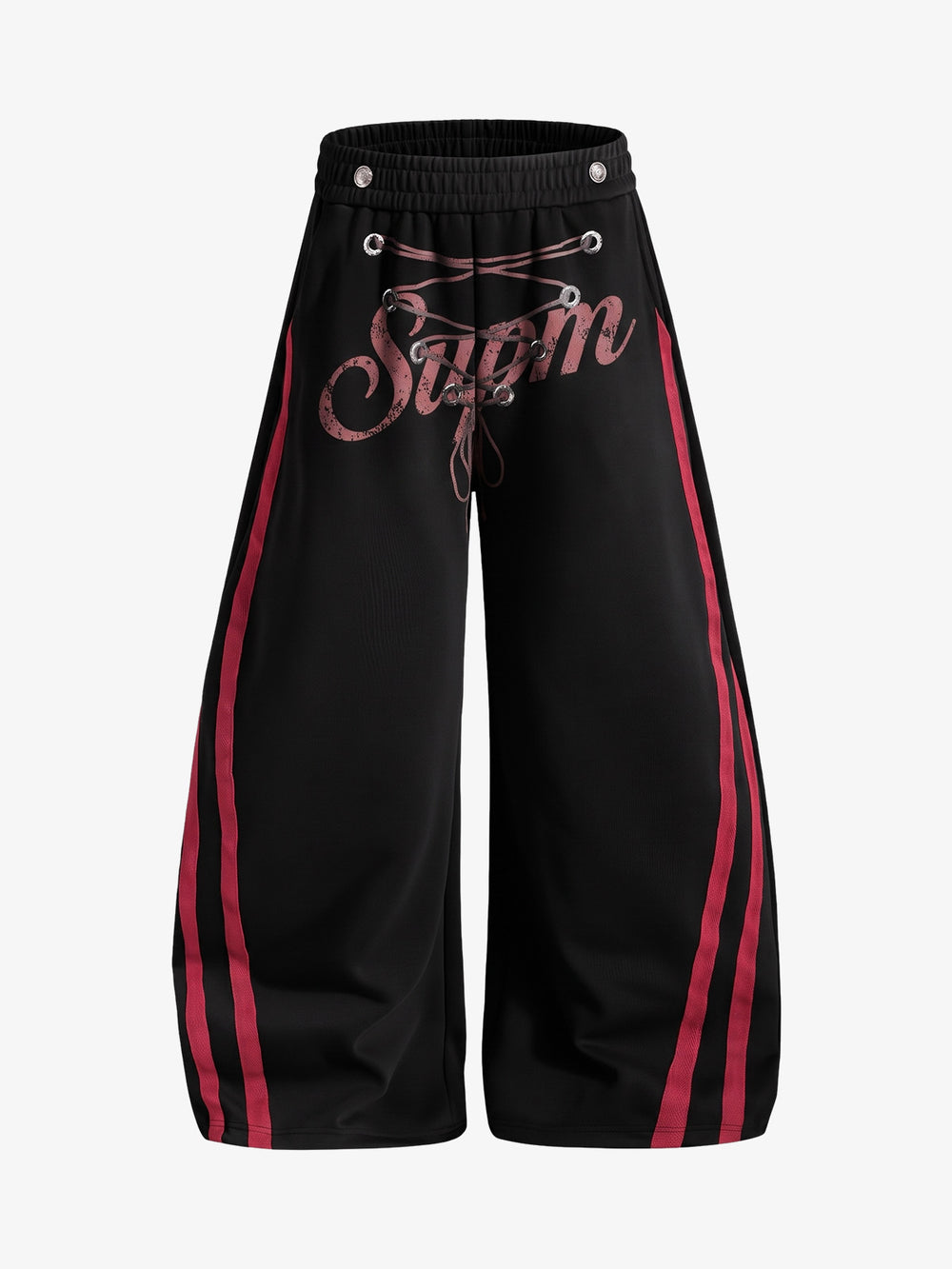 Patchwork Graphic Drawstring Sweatpants