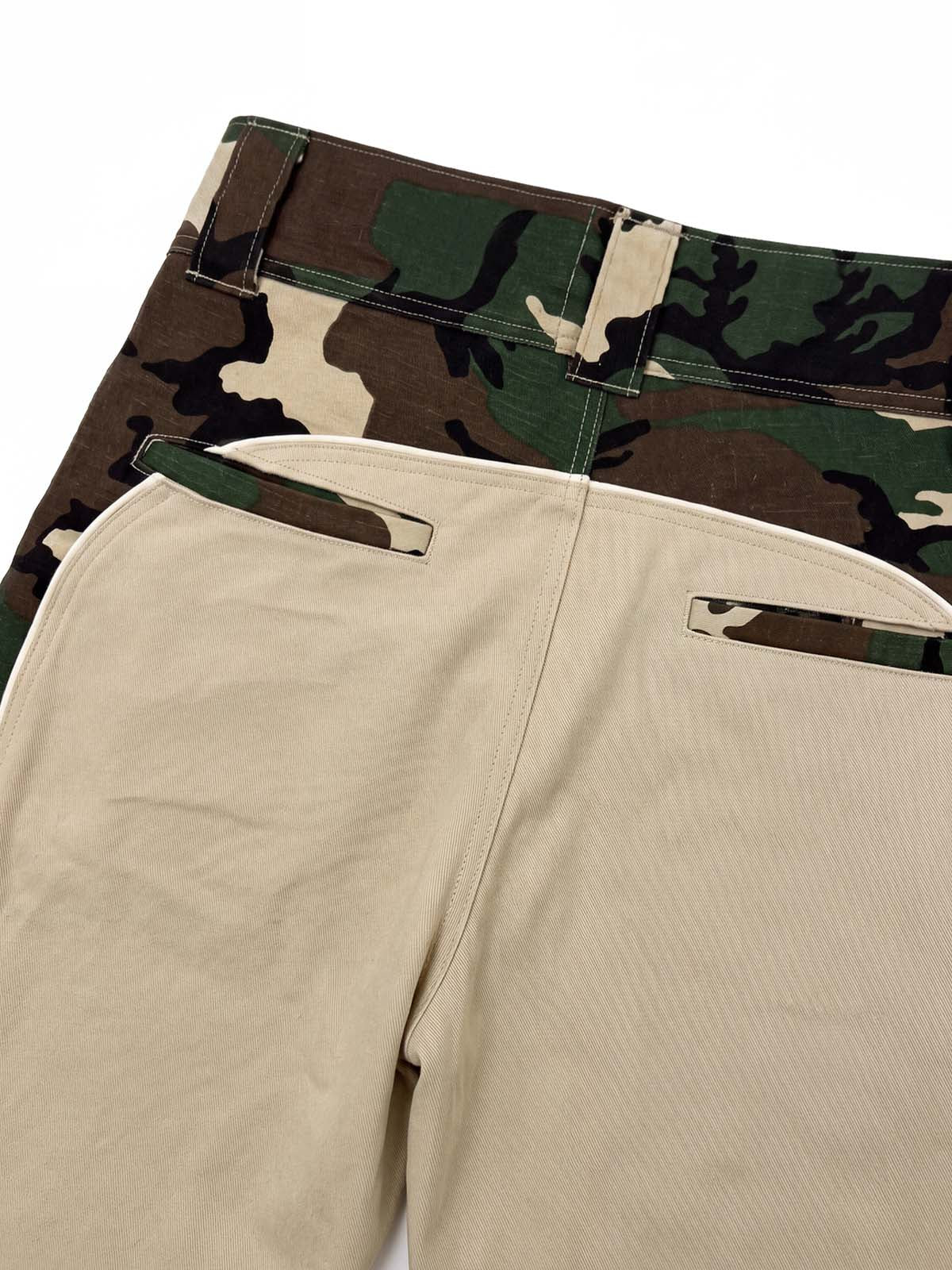 Camo Patchwork Flared Pants