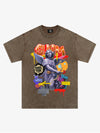 Angel statue and street graffiti mixed pattern T-shirt 