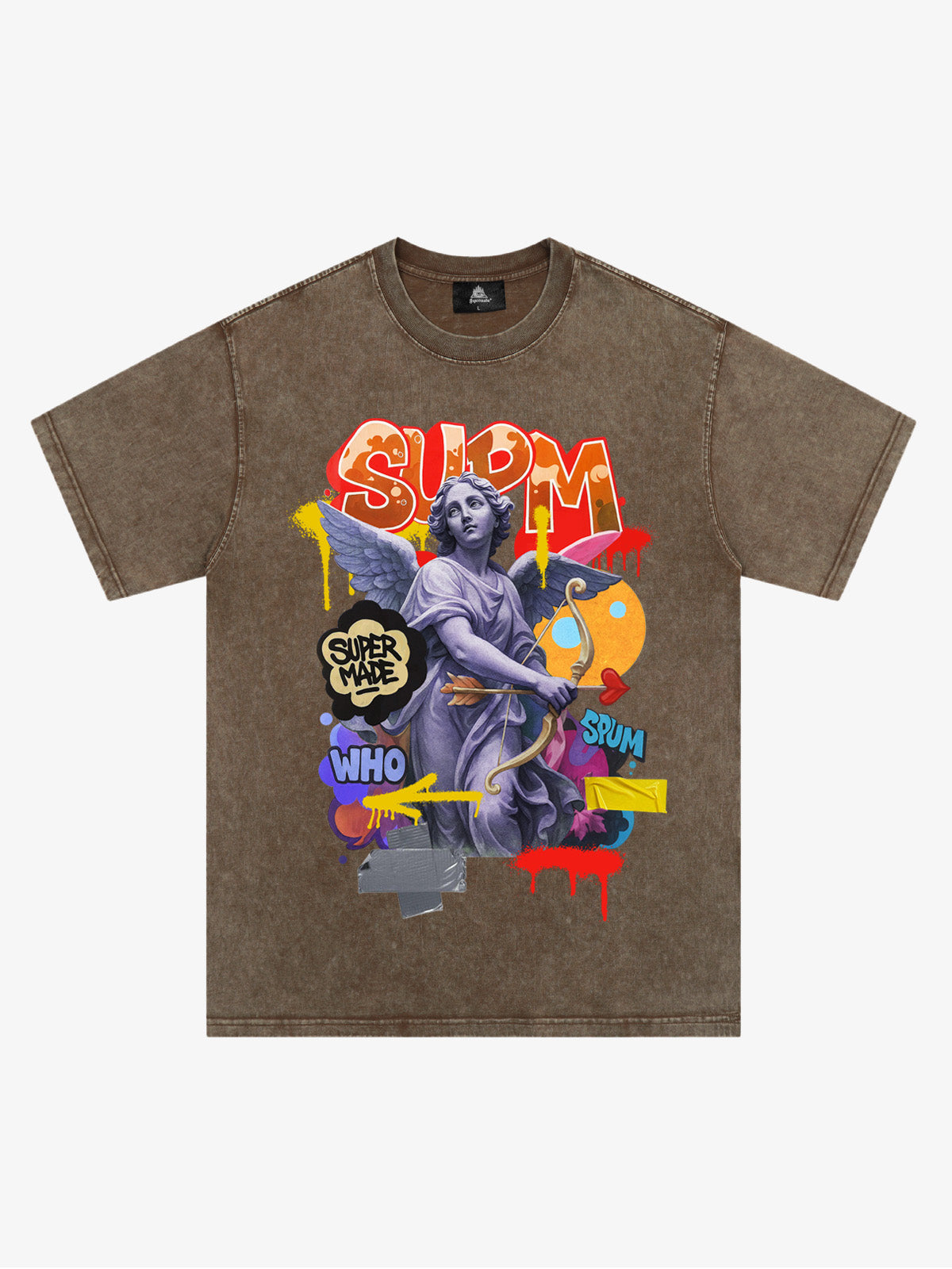 Retro Angel Statue Graffiti T-Shirt 