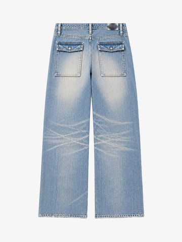 Multi-Pocket Wide-Leg Jeans
