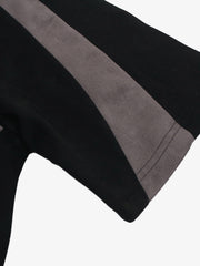 Suede Panel Embroidered Logo Short Sleeve T-Shirt 