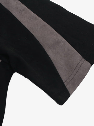Suede Panel Embroidered Logo Short Sleeve T-Shirt 