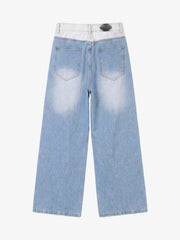 Patchwork-Jeans im Used-Look