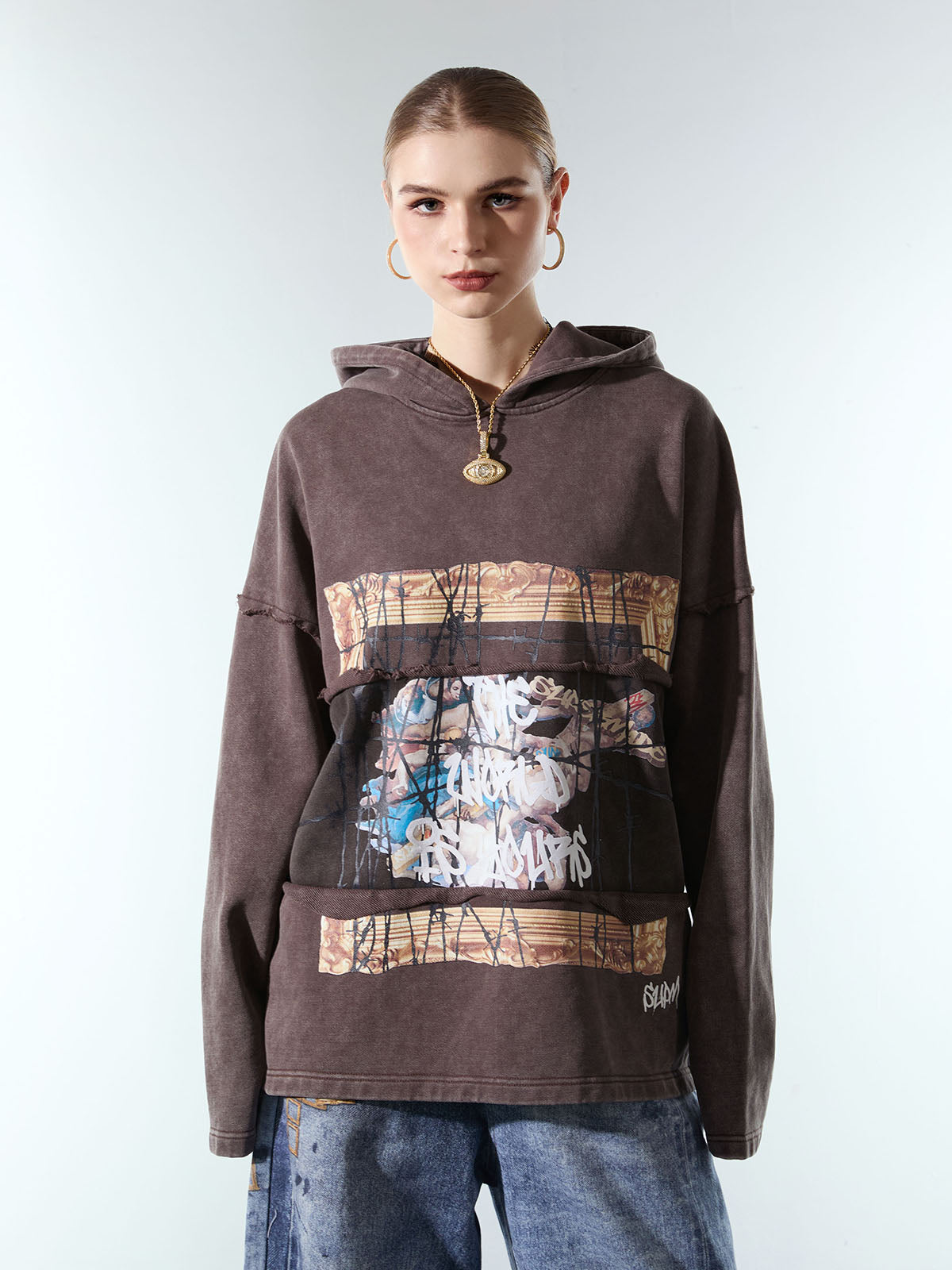 Distressed Thorn Destruction Painting Hoodie 