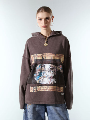 Distressed Thorn Destruction Painting Hoodie 