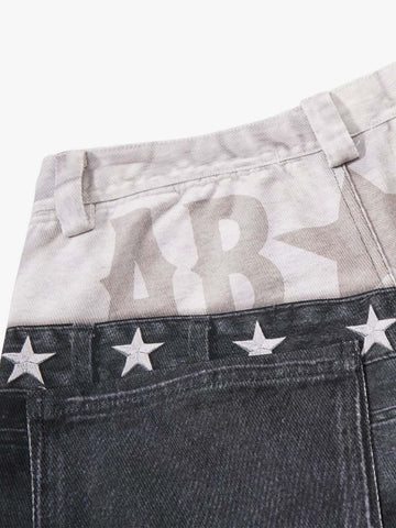 Jeans curvos con efecto de capas 3D