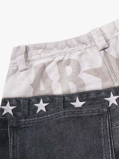 Jeans curvos con efecto de capas 3D