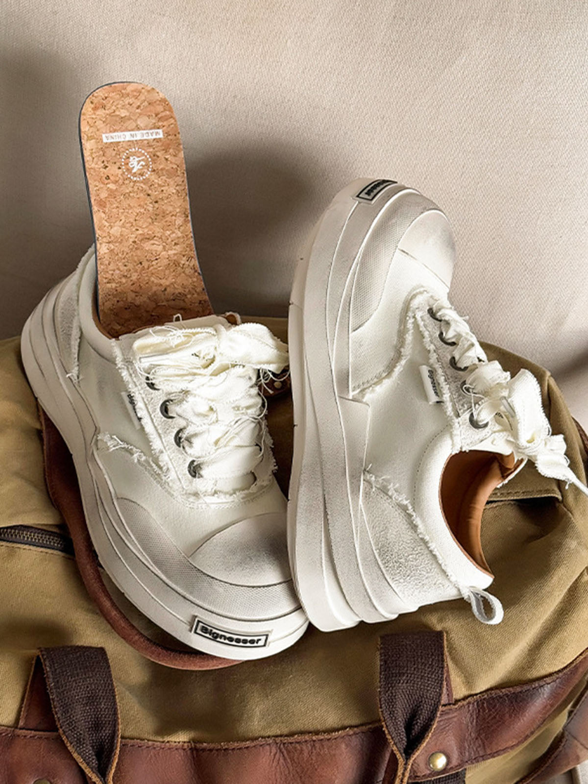 Retro Big-head Bandage Platform Canvas Shoes