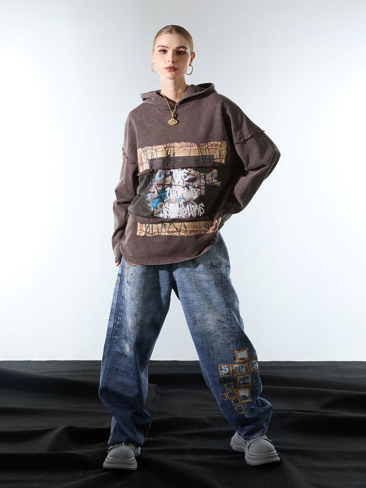 Distressed Thorn Destruction Painting Hoodie 