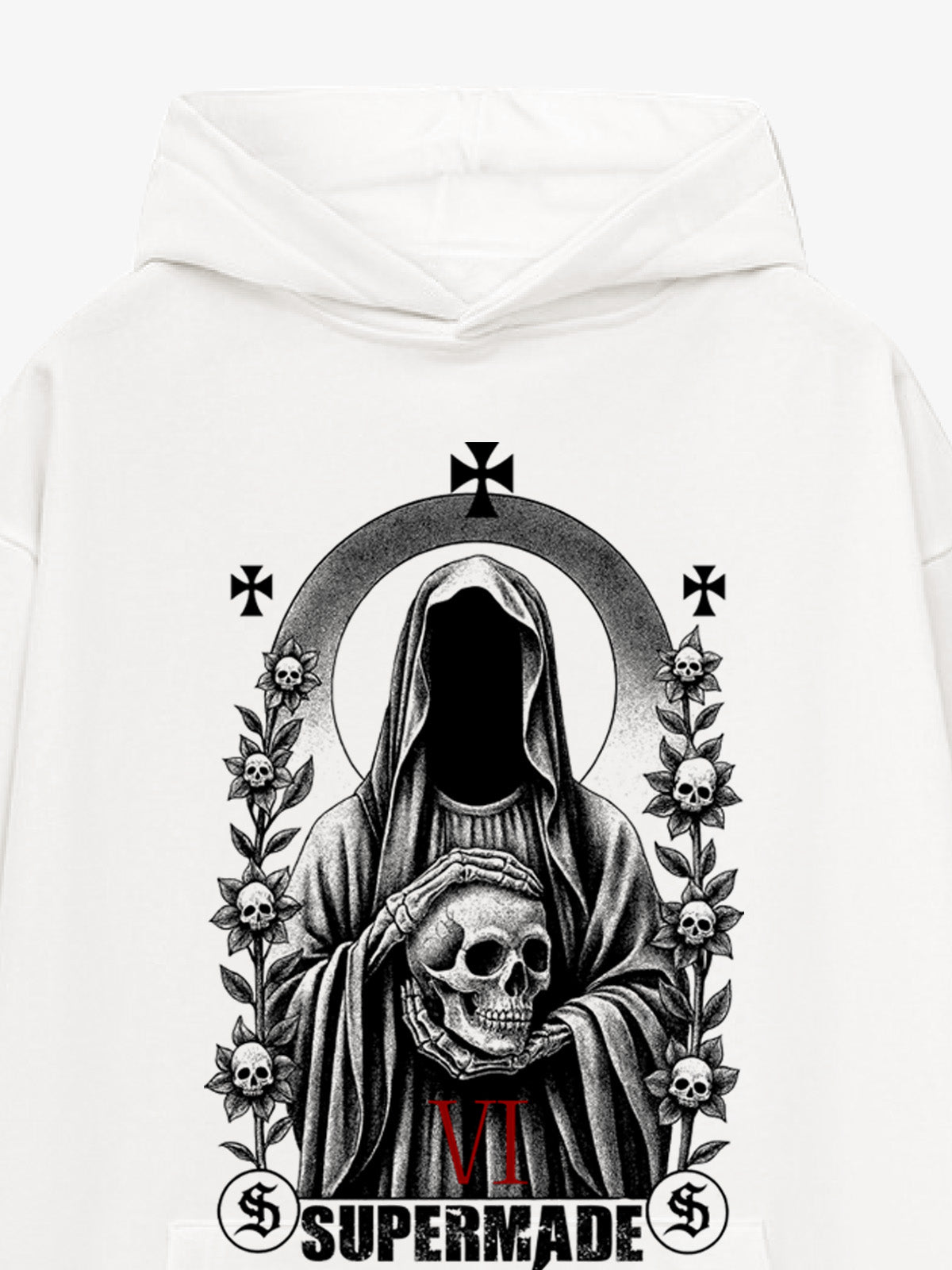 Thesupermade Dark Headless Skull Death Hooded Sweatshirt 