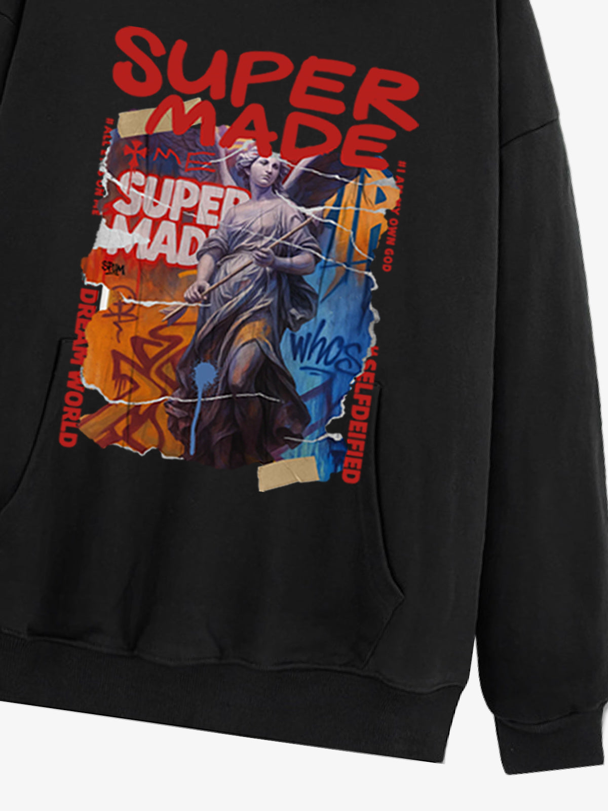 Street Araffiti Cllage Sculpture Hooded Sweatshirt 