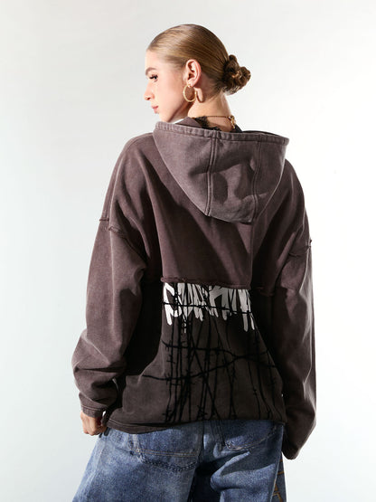 Distressed Thorn Destruction Painting Hoodie 