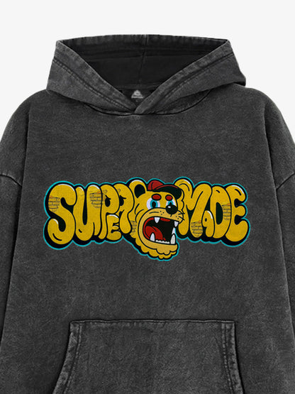 Street-Cool Tiger Head Graffiti Style Hooded Sweatshirt 