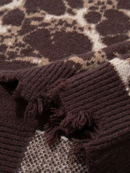 Skull Pattern Knit Sweater for Casual and Fashionable Looks 