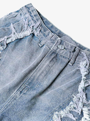 Thesupermade High Street Washed Distressed Denim Shorts - 2100 