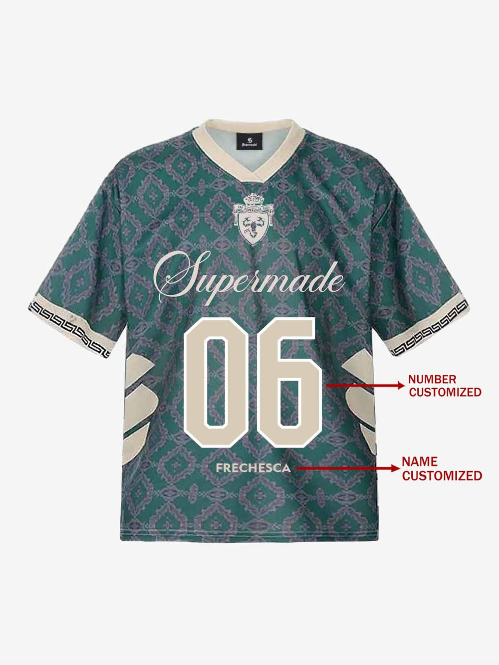 Retro Baroque Pattern Jersey T-Shirt 