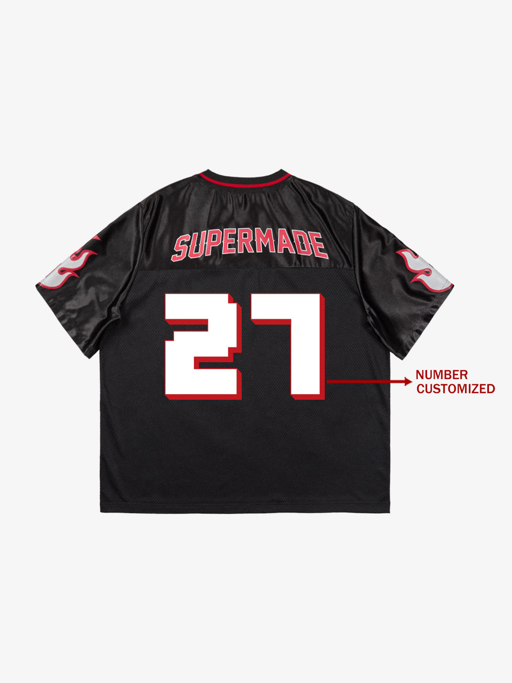 Original Flame Print Football Jersey T-Shirt 