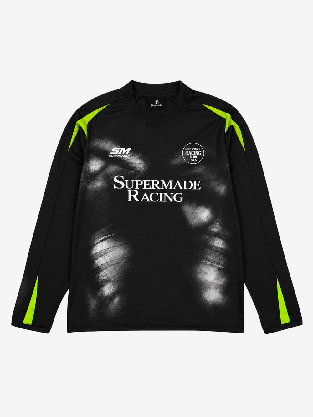 Langarmshirt mit Totenkopf-Grafik und mehrlagigem Rennlogo