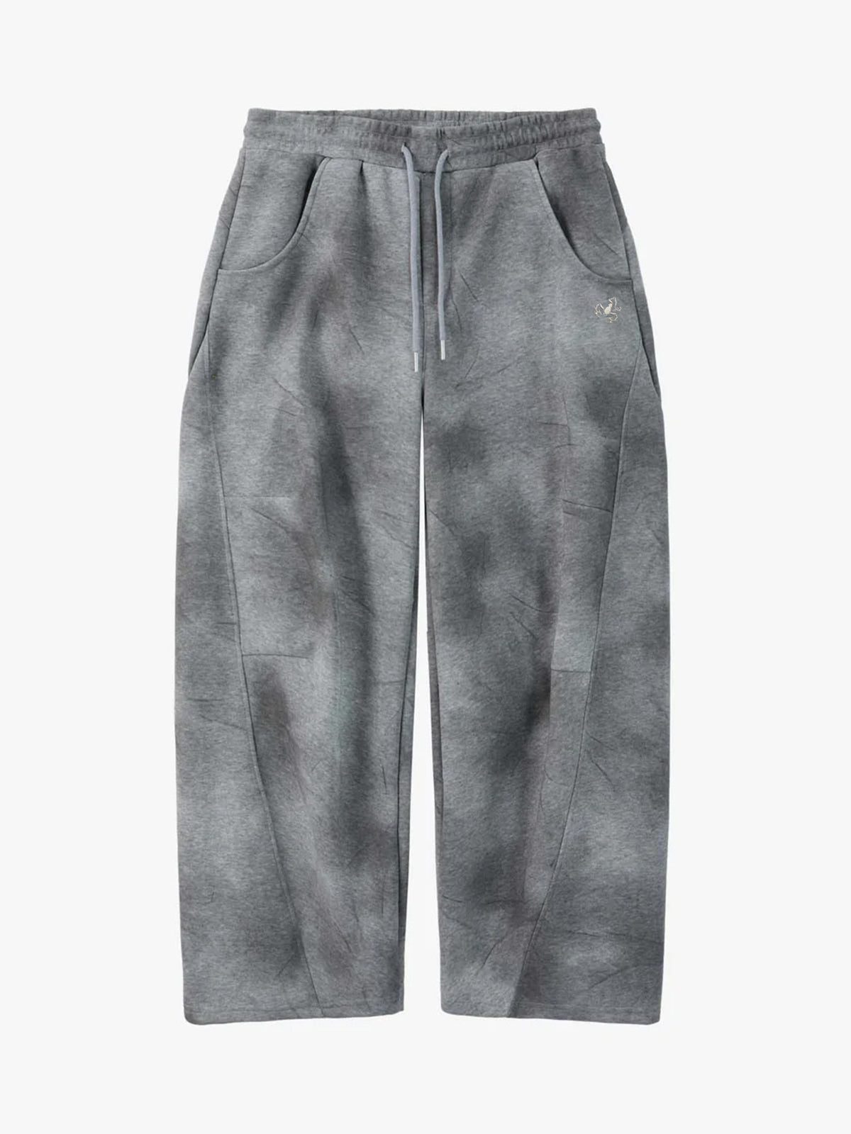 Vintage Washed Tie-Dye Zip Up Hoodie & Barrel Sweatpants Tracksuit 