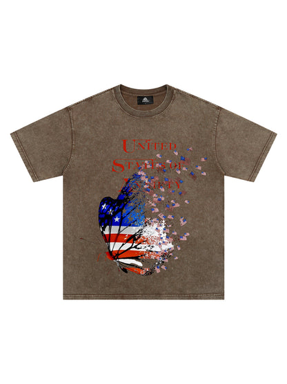 Orginal Street Broken Phantom Butterfly Independence Day T-shirt 