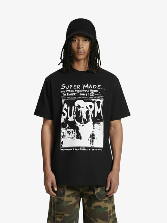 Vintage Washed Punk Graphic Print T-Shirt 